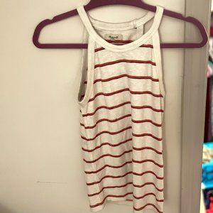 Timeoff tank top in redblack Shawn stripe highneck racerback size xxs